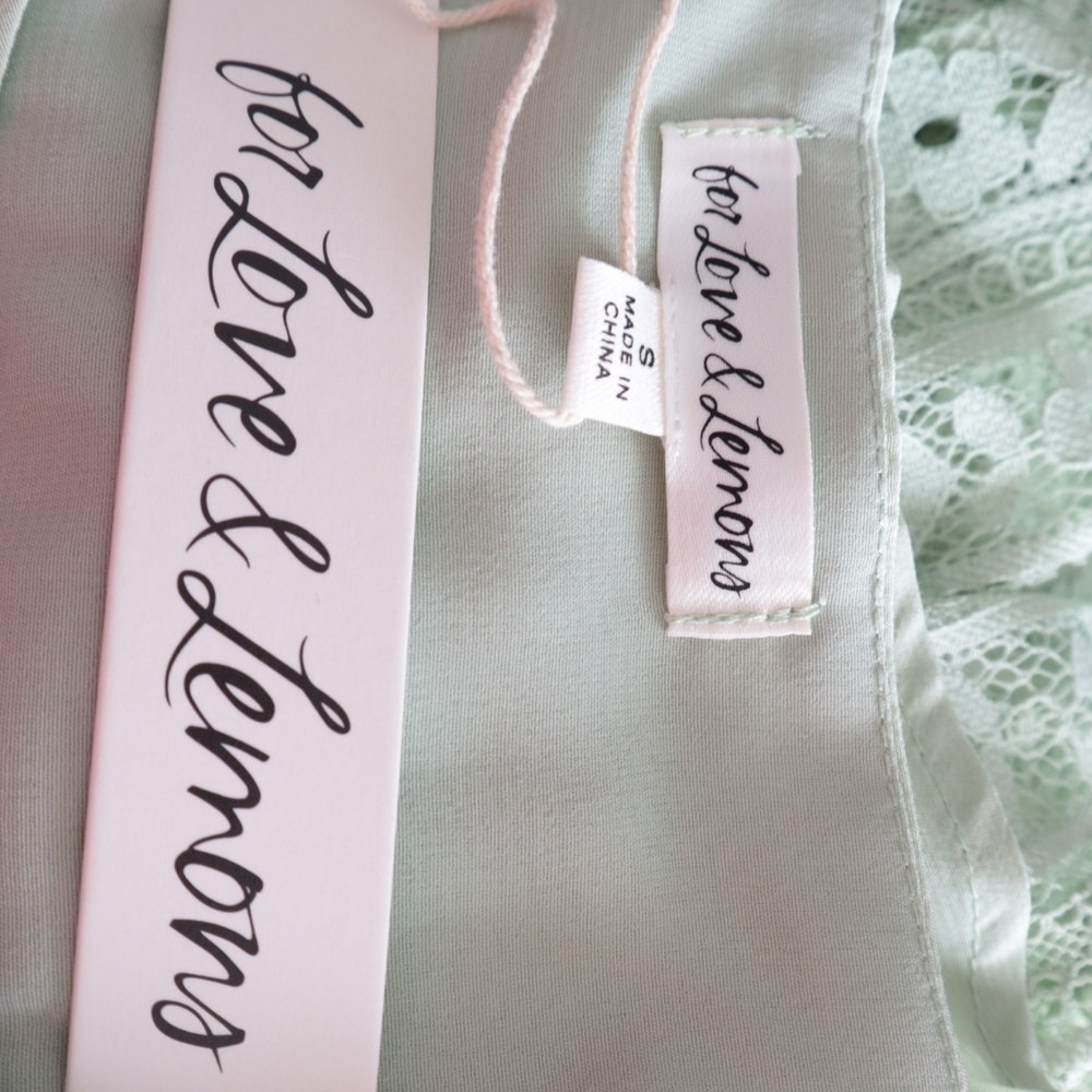 NWT FOR LOVE & LEMONS MINT GREEN LOVEBIRD LACE MIDI DRESS FAIRYCORE - Picture 7 of 15